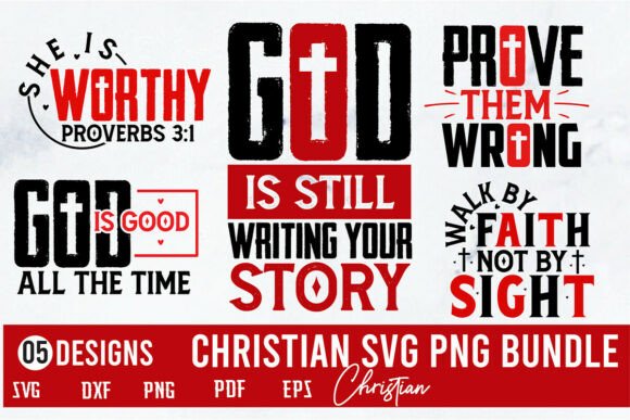 Christian SVG PNG Bundle: Perfect for T-Shirt Designs & Graphics
