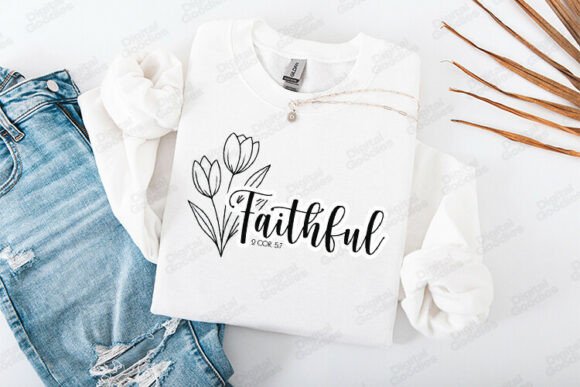 Elegant Faithful Floral Graphics for T-Shirt Designs