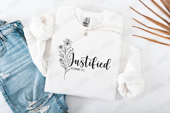 Elegant Justified Christian Faith Quote Floral