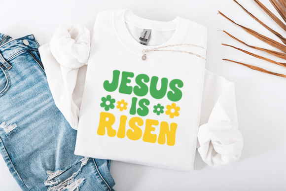Jesus is Risen Graphics for Retro T-Shirt Designs