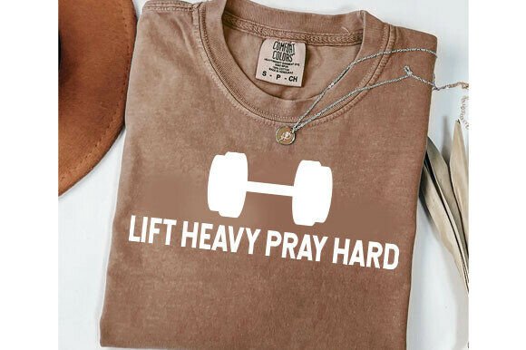 Lift Heavy Pray Hard: A Christian Gym Embroidery Design